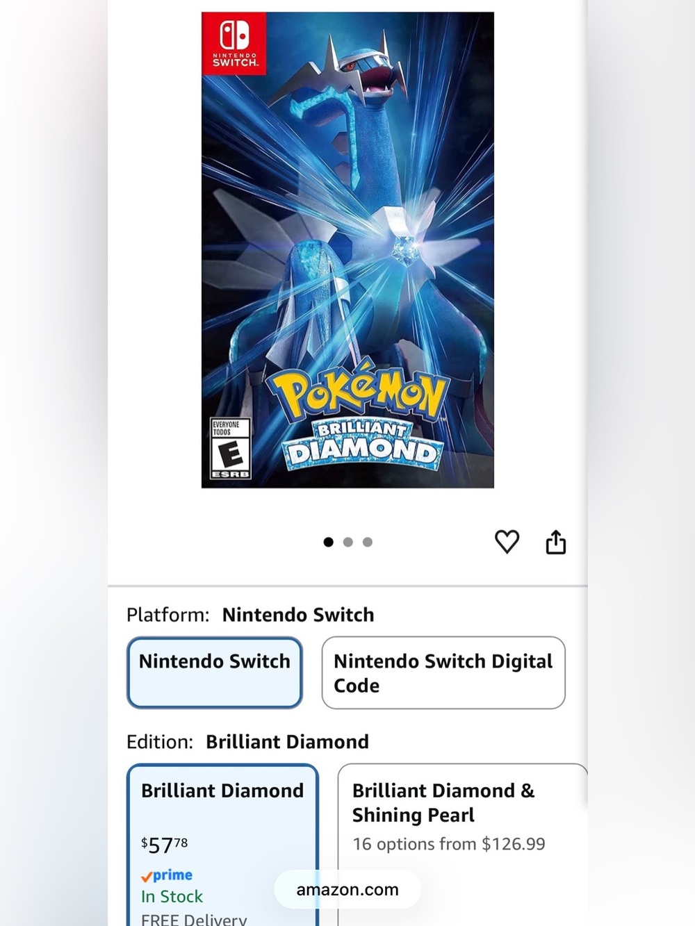Nintendo Pokémon Brilliant Diamond